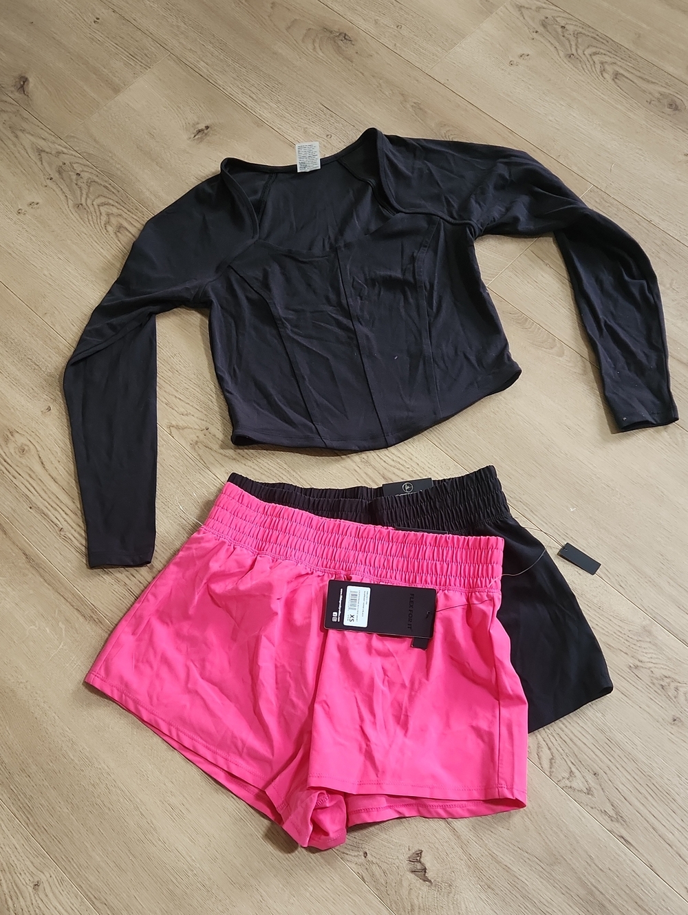 NWT Pink & Black 2 Pack Athletic Shorts Plus Bonus All In Motion Top